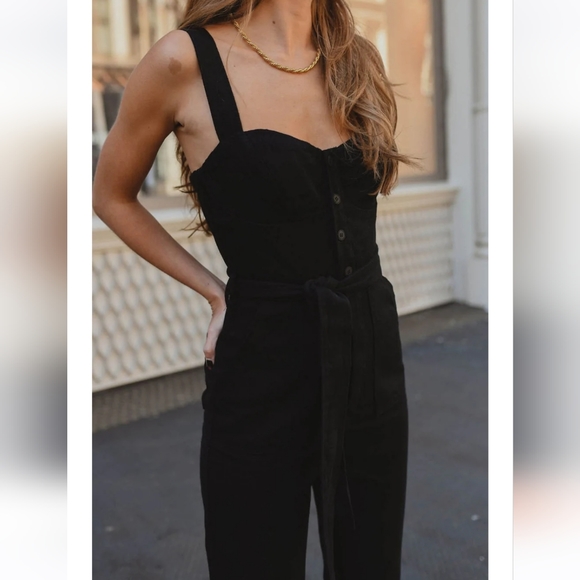 Vestique black denim jumpsuit - Picture 2 of 8